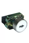 TRACON NYGBA3341T Tokozott jelölt nyomógomb, fémalap, fehér, (fekete nyíl) 1×NO, 3A/240V AC, IP44
