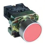   TRACON NYGBA42PT Tokozott egyszerű nyomógomb, fémalapra szerelt, piros 1×NC, 3A/240V AC, IP44