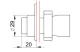 TRACON NYGBA4322P Jelölt nyomógomb, fémalapra szerelt, piros, (fehér 0) 1×NC, 3A/240V AC, IP42