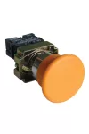 TRACON NYGBC51S Gombafejű nyomógomb, fémalapra szerelt, sárga 1×NO, 3A/400V AC, IP42, d=40mm