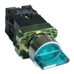 TRACON NYGBK3365ZT Tokozott világítókaros kapcsoló, zöld, LED, 3állású, izzó n. 1×NC+1×NO,