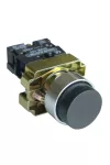 TRACON NYGBL21T Tokozott kiálló nyomógomb, fémalapra szerelt, fekete 1×NO, 3A/240V AC, IP44