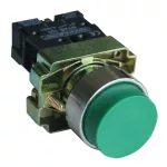   TRACON NYGBL31ZT Tokozott kiálló nyomógomb, fémalapra szerelt, zöld 1×NO, 3A/240V AC, IP44