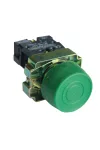 TRACON NYGBP31Z Gumiburkolatos nyomógomb, fémalapra szerelt, zöld 1×NO, 3A/240V AC, IP55