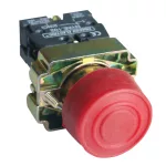   TRACON NYGBP42PT Tokozott gumiburkolatos nyomógomb, fémalapra szerelt, piros 1×NC, 3A/240V AC, IP44
