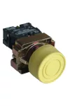 TRACON NYGBP51S Gumiburkolatos nyomógomb, fémalapra szerelt, sárga 1×NO, 3A/240V AC, IP55
