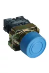 TRACON NYGBP61K Gumiburkolatos nyomógomb, fémalapra szerelt, kék 1×NO, 3A/240V AC, IP55