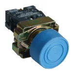   TRACON NYGBP61K Gumiburkolatos nyomógomb, fémalapra szerelt, kék 1×NO, 3A/240V AC, IP55