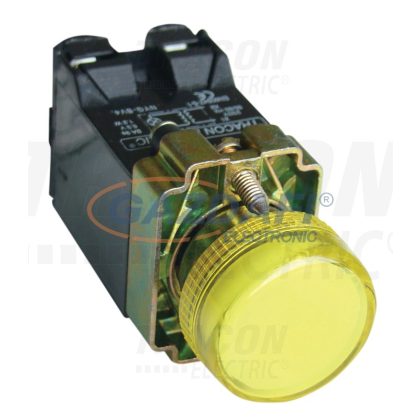   TRACON NYGBV45ST Tokozott jelzőlámpa, fémalap, sárga, transzformátorral 3A/230V AC, IP44, NYGI6