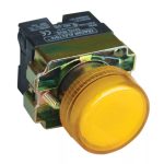   TRACON NYGBV65ST Tokozott jelzőlámpa, fémalapra szerelt, sárga 3A/400V AC, IP44, NYGI230