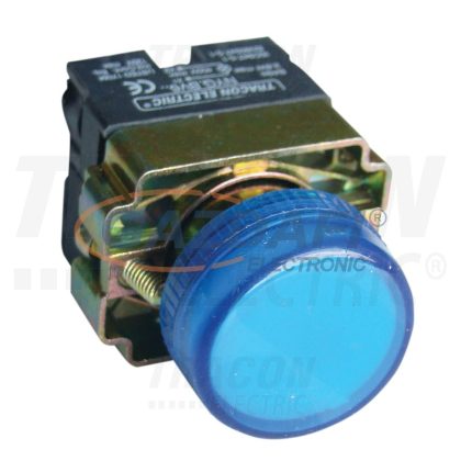   TRACON NYGBV66KT Tokozott jelzőlámpa, fémalapra szerelt, kék 3A/400V AC, IP44, NYGI230