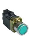 TRACON NYGBW3341Z Világító nyomógomb, fémalap, trafóval, zöld, glim, izzó nélk 1×NO, 3A/230V AC, 6V, IP42
