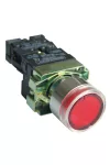 TRACON NYGBW33PT Tok. világító nyomógomb, fémalap, piros,glim, izzó nélkül 1×NC, 3A/400V AC, 230V, IP44