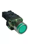 TRACON NYGBW33Z Világító nyomógomb, fémalap, zöld, glim, izzó nélkül 1×NO, 3A/400V AC, 230V, IP42