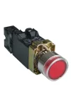 TRACON NYGBW3441P Világító nyomógomb, fémalap, trafóval,piros,glim,izzó nélk. 1×NC, 3A/230V AC, 6V, IP42