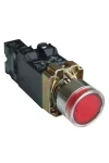 TRACON NYGBW3451P Világító nyomógomb, fémalap, trafóval,piros,glim,izzó nélk. 1×NC, 3A/400V AC, 6V, IP42