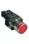 TRACON NYGBW3471PT Tok.világító nyomógomb, fémalap,előtét,piros,glim,izzó nélk. 1×NC, 3A/230V AC, 130V, IP44