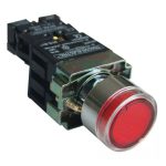   TRACON NYGBW3471PT Tok. világító nyomógomb, fémalapra szer., előtét, piros,glim 1×NC, 3A/230V AC, 130V, IP44