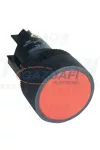 TRACON NYGEA142PT Tokozott nyomógomb, műanyag testű, piros 1×NC, 0,4A/400V AC, IP44, d=22mm
