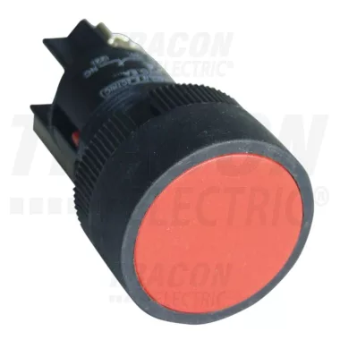 TRACON NYGEA145P Nyomógomb, műanyag testű, piros 1×CO, 0,4A/400V AC, IP42, d=22mm