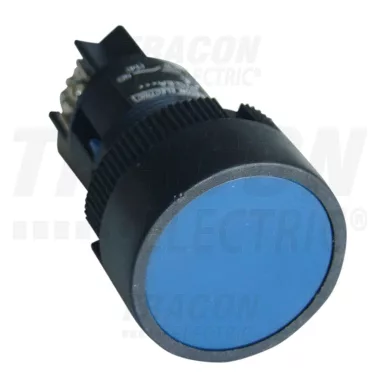 TRACON NYGEA161K Nyomógomb, műanyag testű, kék 1×NO, 0,4A/400V AC, IP42, d=22mm