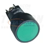   TRACON NYGEH135ZT Tokozott nyomókapcsoló, műanyag testű, zöld 1×CO, 0,4A/400V AC, IP44, d=22mm