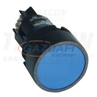 TRACON NYGEH165K Nyomókapcsoló, műanyag testű, kék 1×CO, 0,4A/400V AC, IP42, d=22mm