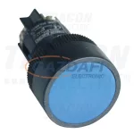   TRACON NYGEH165KT Tokozott nyomókapcsoló, műanyag testű, kék 1×CO, 0,4A/400V AC, IP44, d=22mm
