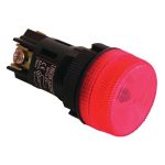 TRACON NYGEV164P Jelzőlámpa, műanyag testű, piros, izzó nélkül 0,4A/250V AC, d=22mm, IP42