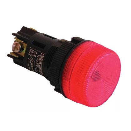   TRACON NYGEV454P Jelzőlámpa, műanyag testű, piros 0, 4A/400V AC, d=22mm, IP42, NYGI230