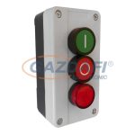 S&G Tokozott nyomógomb, 2-es (NO+NC+piros lámpa)