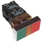 TRACON NYKK8365 Kettős BE-KI nyomógomb, fémalap, zöld+piros jelzőfény 1×NC+1×NO, 3A/400V A