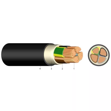   NYY-O PVC szigetelésű erősáramú kábel 0,6/1 kV 4x25 mm2