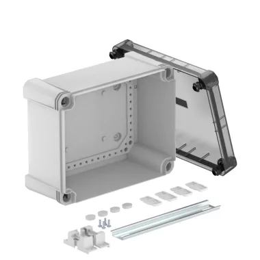 OBO 2005568 X16C R LGR-TR Empty box with transparent cover with 2069 rails 240x191x125mm