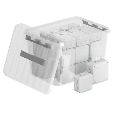 OBO 2006980 kábel-leágazódoboz promotion box 20xT40 + 10xT60 22 Liter Műanyag átlátszó