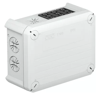   OBO 2007822 Leágazódoboz Wieland csatlakozóval  6 fekete 150x116x67mm