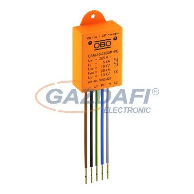 OBO 5092426 ÜSM-10-230I2P+PE Túlfeszültség-védelmi eszköz LED-es világításhoz, 2 fázisú