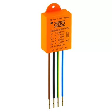 OBO 5092431 ÜSM-20-230I1P+PE Túlfeszültség-védelmi eszköz LED-es világításhoz, 1 fázisú