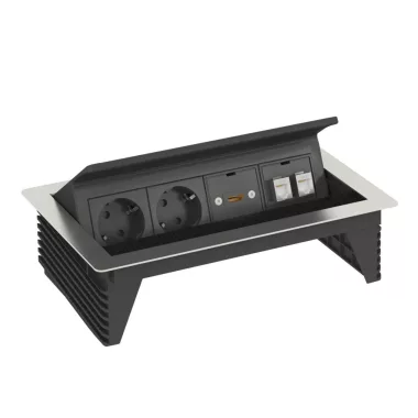 OBO 6116810 DBK2-M4H D2S2K Deskbox, nyitható, asztallapba szerelhető