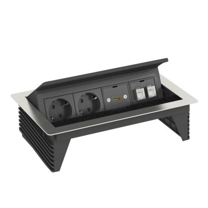   OBO 6116810 DBK2-M4H D2S2K Deskbox, nyitható, asztallapba szerelhető