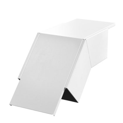   OBO 7218112 45°-os sarokidom, eső with fire protection mesh 498x200x215 acél porbevonatos hófehér RAL 9010