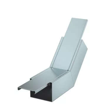 OBO 7218114 45°-os sarokidom, emelkedő with fire protection mesh 435x100x257 acél szalaghorganyzott