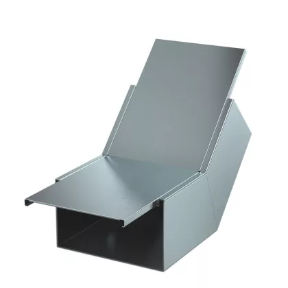   OBO 7218118 45°-os sarokidom, emelkedő with fire protection mesh 422x200x291 acél szalaghorganyzott