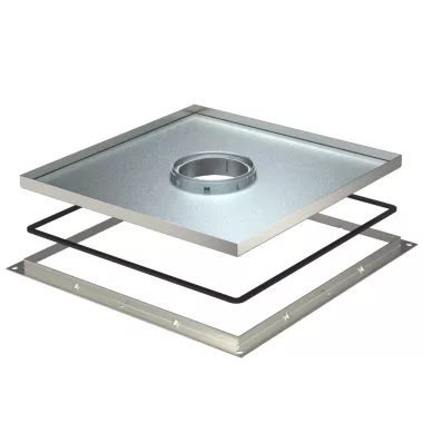 OBO 7409416 Keretes kazetta tubushoz 383x383x20 rozsdamentes acél A2 1.4301