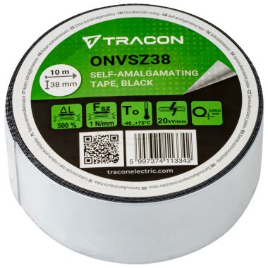 TRACON ONVSZ38 Önvulkanizáló szalag, fekete 10m×38mm, -40°C-75°C