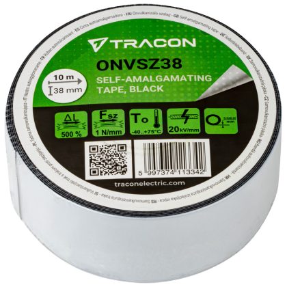   TRACON ONVSZ38 Önvulkanizáló szalag, fekete 10m×38mm, -40°C-75°C