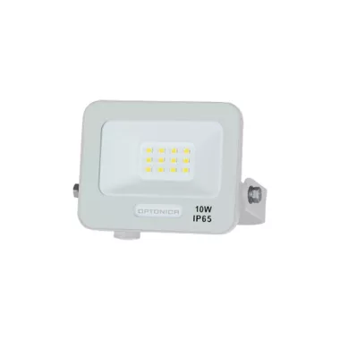 OPTONICA 15803 LED SMD FLOODLIGHT WHITE 10W 90lm/W AC180-265V 120° IP65 3000K - 15cm CABLE