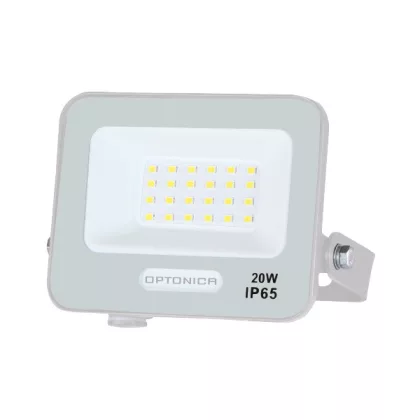  OPTONICA 15805 LED SMD FLOODLIGHT WHITE 20W 90lm/W AC180-265V 120° IP65 4000K - 15cm CABLE
