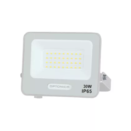   OPTONICA 15809 LED SMD FLOODLIGHT WHITE 30W 90lm/W AC180-265V 120° IP65 3000K - 15cm CABLE