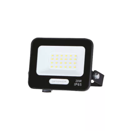   OPTONICA 15819 LED SMD FLOODLIGHT BLACK 20W 90lm/W AC180-265V 120° IP65 6000K - 15cm CABLE